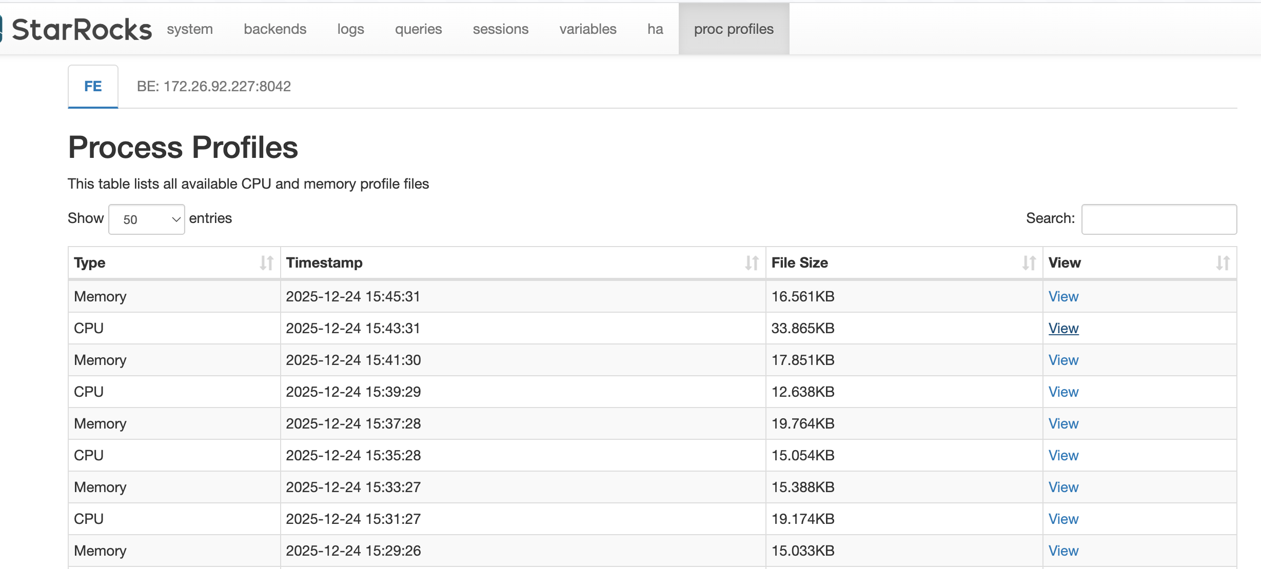 Profile List Example