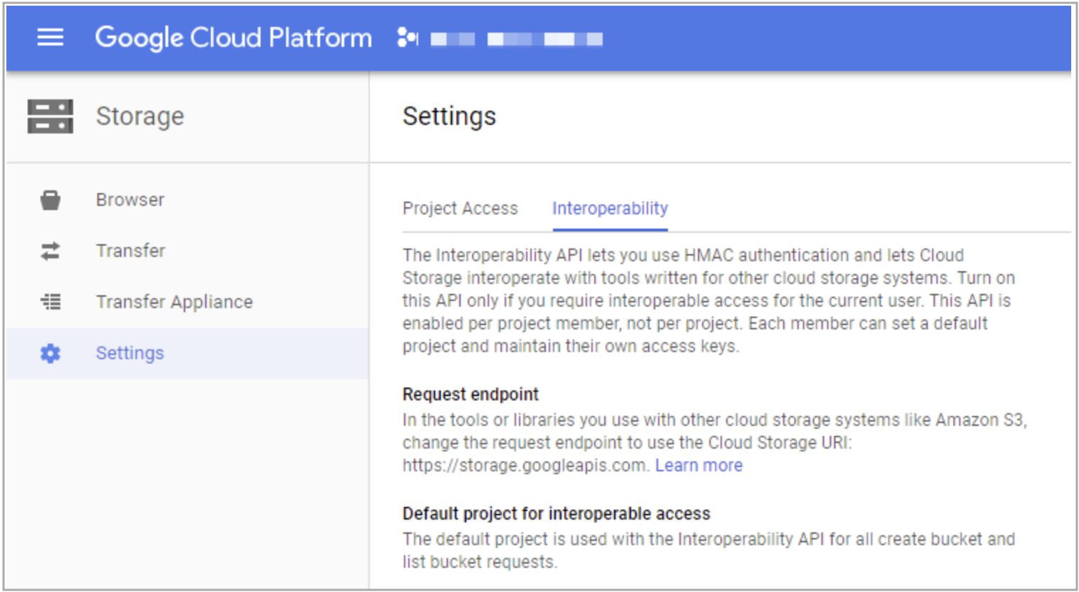 Google GCS - Access Key Pair